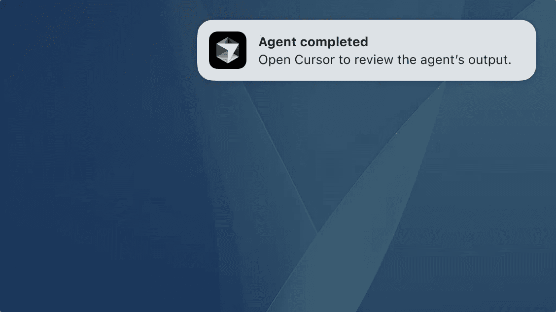 Agent completed system notification.